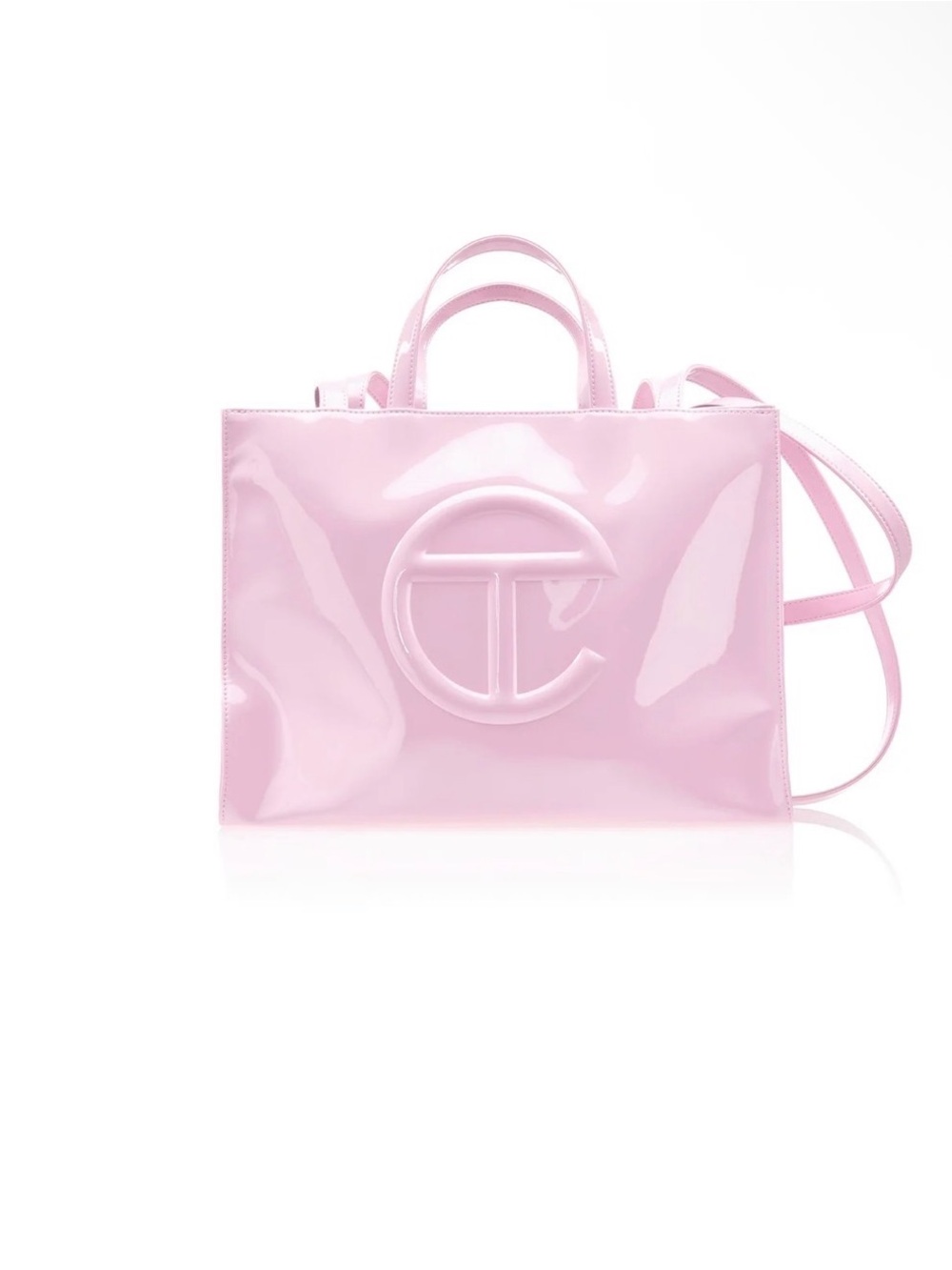 Telfar Pink Patent Logo Tote